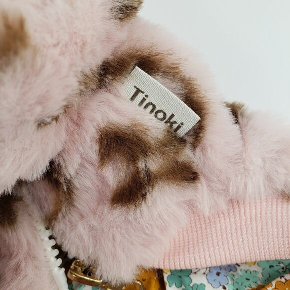 Tinoki Faux Fur XS Dog Cat Jacket Pink Brown Sweater Hoodie Reversible w/ Zipper - Picture 8 of 8